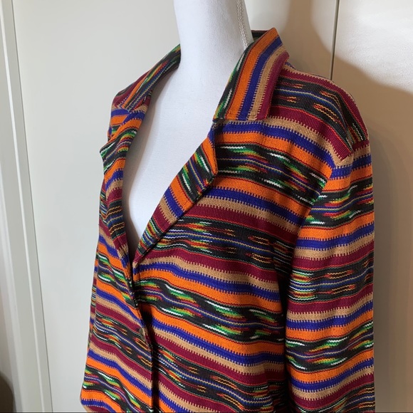 VINTAGE BLAZER COLORFUL GEOMETRIC PRINT - Picture 3 of 13